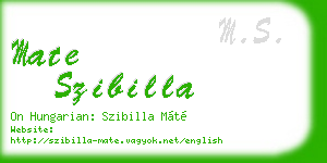 mate szibilla business card