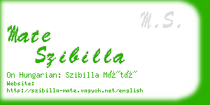 mate szibilla business card